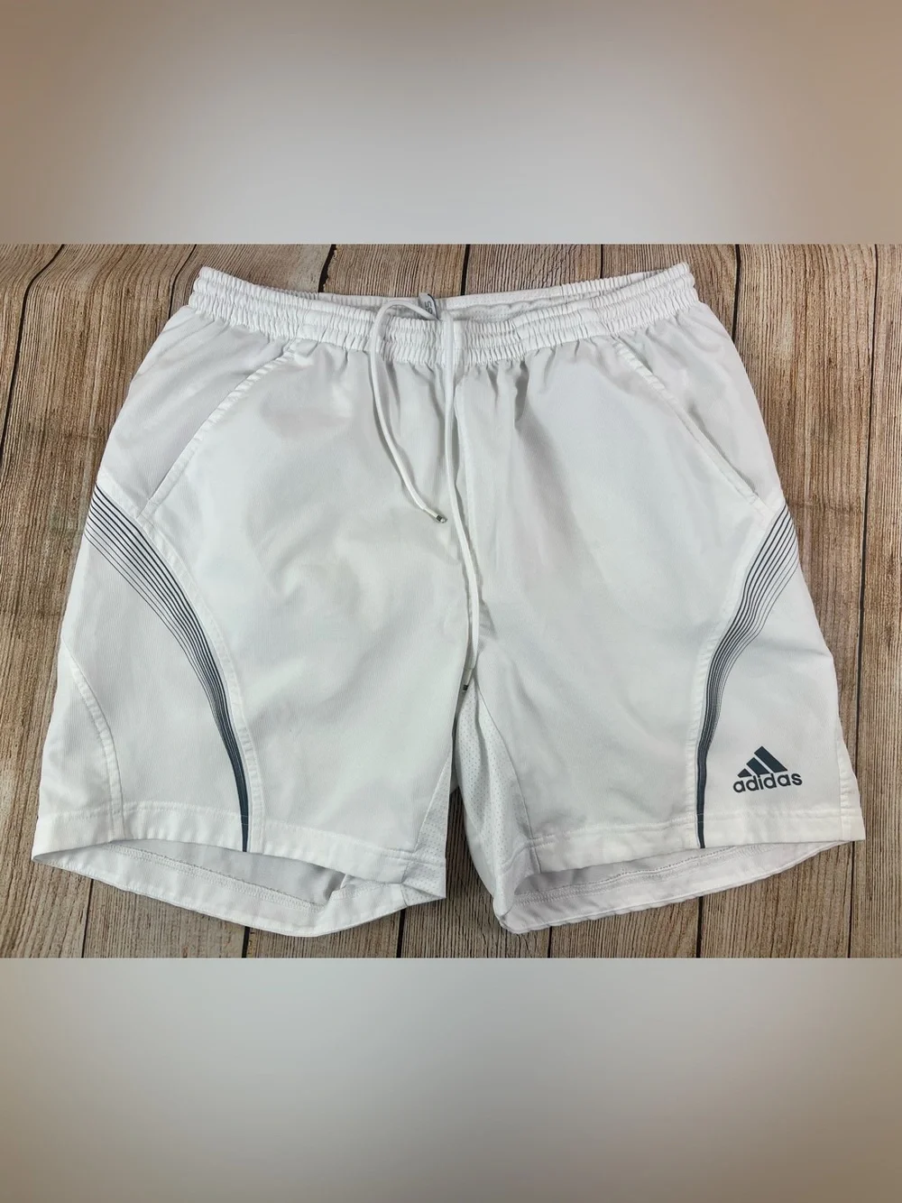 Mens Vintage Adidas Climacool 365 White Athletic Soccer Shorts Size Large